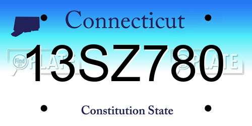 13SZ780 Connecticut License Plate