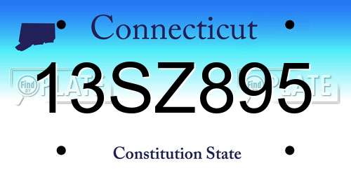 13SZ895 Connecticut License Plate