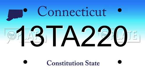 13TA220 Connecticut License Plate