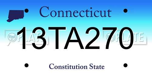 13TA270 Connecticut License Plate