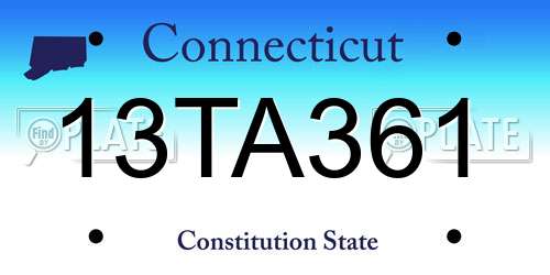 13TA361 Connecticut License Plate