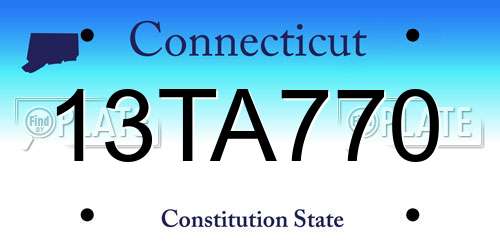 13TA770 Connecticut License Plate