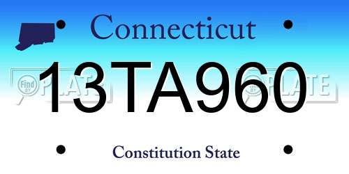 13TA960 Connecticut License Plate