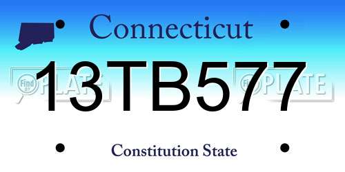 13TB577 Connecticut License Plate