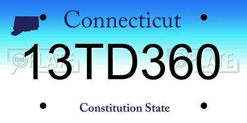 13TD360 Connecticut License Plate