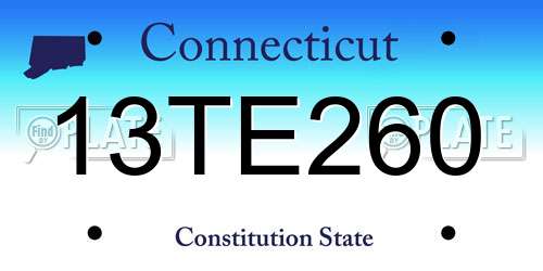 13TE260 Connecticut License Plate