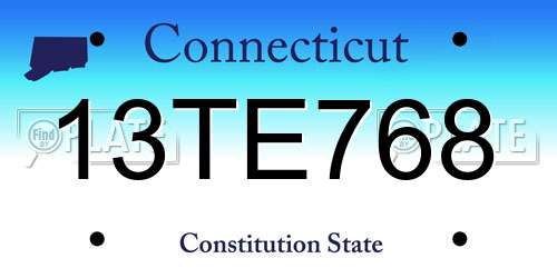 13TE768 Connecticut License Plate