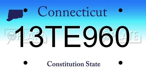 13TE960 Connecticut License Plate