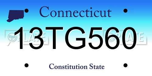 13TG560 Connecticut License Plate