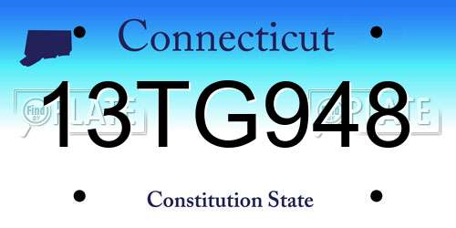 13TG948 Connecticut License Plate