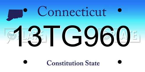 13TG960 Connecticut License Plate