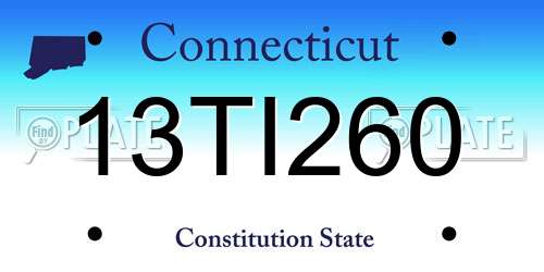 13TI260 Connecticut License Plate