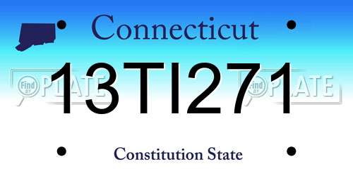 13TI271 Connecticut License Plate