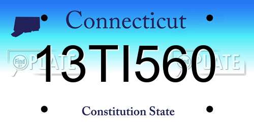 13TI560 Connecticut License Plate