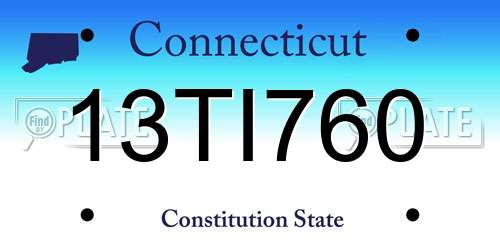 13TI760 Connecticut License Plate