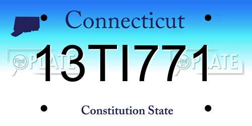 13TI771 Connecticut License Plate