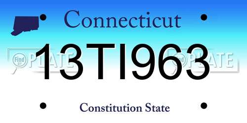 13TI963 Connecticut License Plate