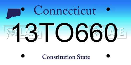 13TO660 Connecticut License Plate