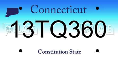 13TQ360 Connecticut License Plate