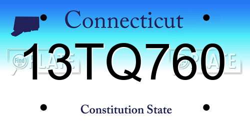 13TQ760 Connecticut License Plate