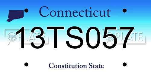 13TS057 Connecticut License Plate