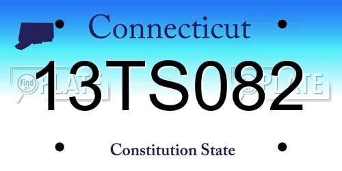 13TS082 Connecticut License Plate