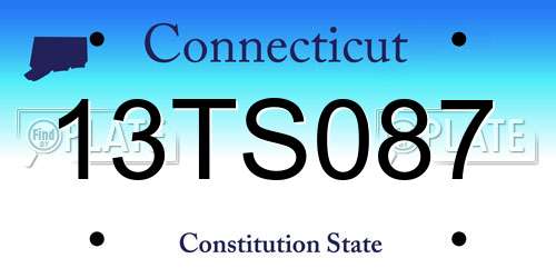 13TS087 Connecticut License Plate
