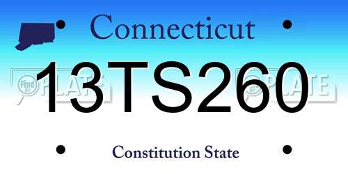 13TS260 Connecticut License Plate