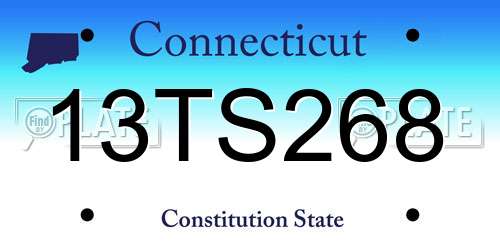13TS268 Connecticut License Plate