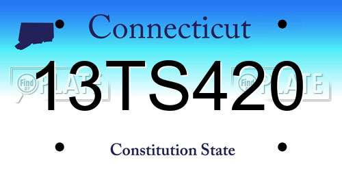 13TS420 Connecticut License Plate