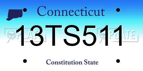13TS511 Connecticut License Plate