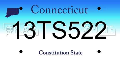 13TS522 Connecticut License Plate