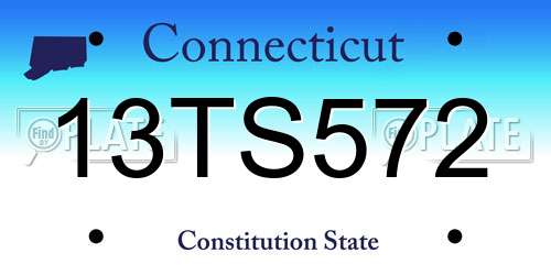 13TS572 Connecticut License Plate