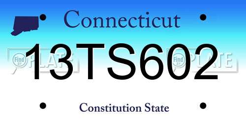 13TS602 Connecticut License Plate