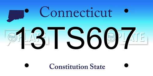 13TS607 Connecticut License Plate