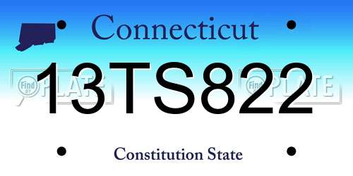 13TS822 Connecticut License Plate