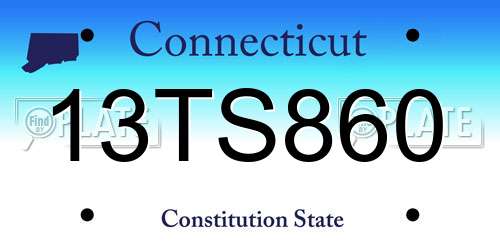 13TS860 Connecticut License Plate