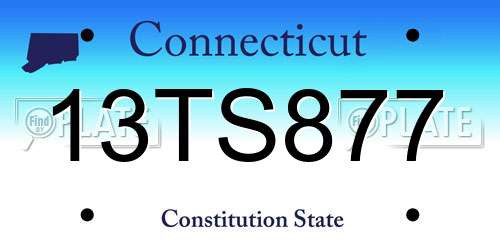 13TS877 Connecticut License Plate