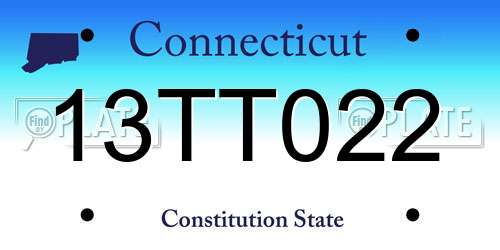 13TT022 Connecticut License Plate