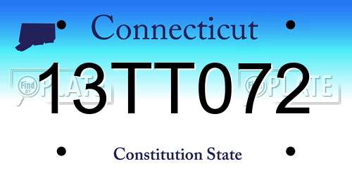 13TT072 Connecticut License Plate