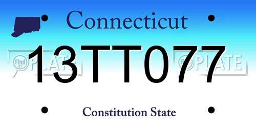 13TT077 Connecticut License Plate