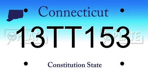 13TT153 Connecticut License Plate