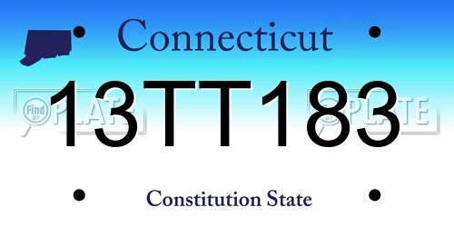 13TT183 Connecticut License Plate