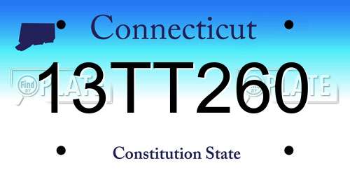 13TT260 Connecticut License Plate