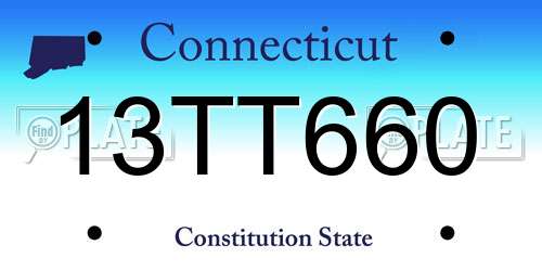 13TT660 Connecticut License Plate