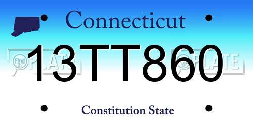 13TT860 Connecticut License Plate