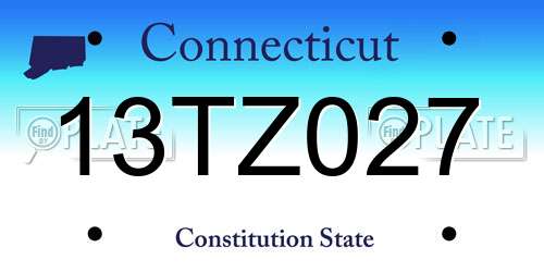 13TZ027 Connecticut License Plate