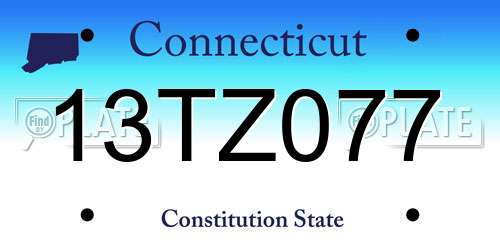 13TZ077 Connecticut License Plate