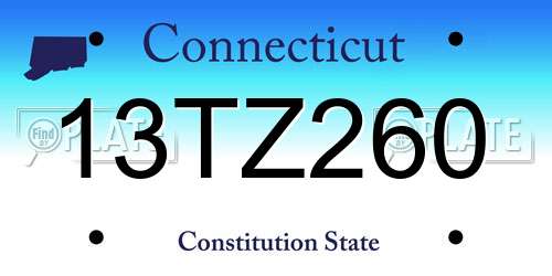 13TZ260 Connecticut License Plate