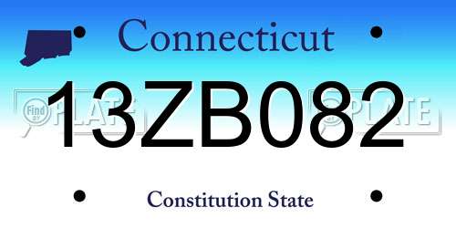 13ZB082 Connecticut License Plate